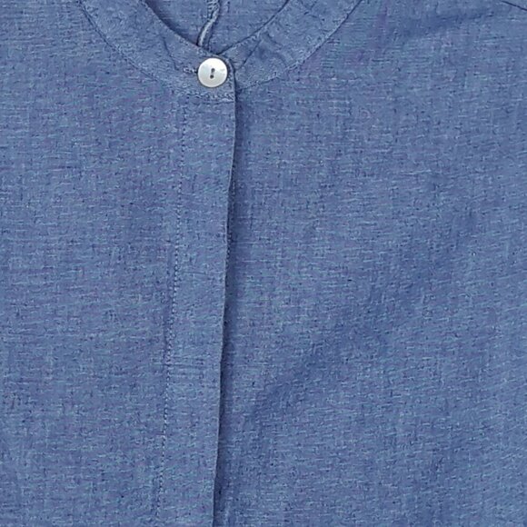 Bryn Walker Boxy Cotton Dolman Sleeve Button Top Lagenlook Beach Vacation Boho - Picture 3 of 9